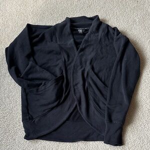 Athleta Kids Black Open-Front Sweater